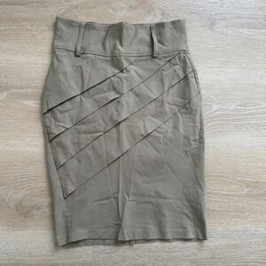 Tempo Girl Milano Olive Green Pencil Skirt Women's Career Business Casual